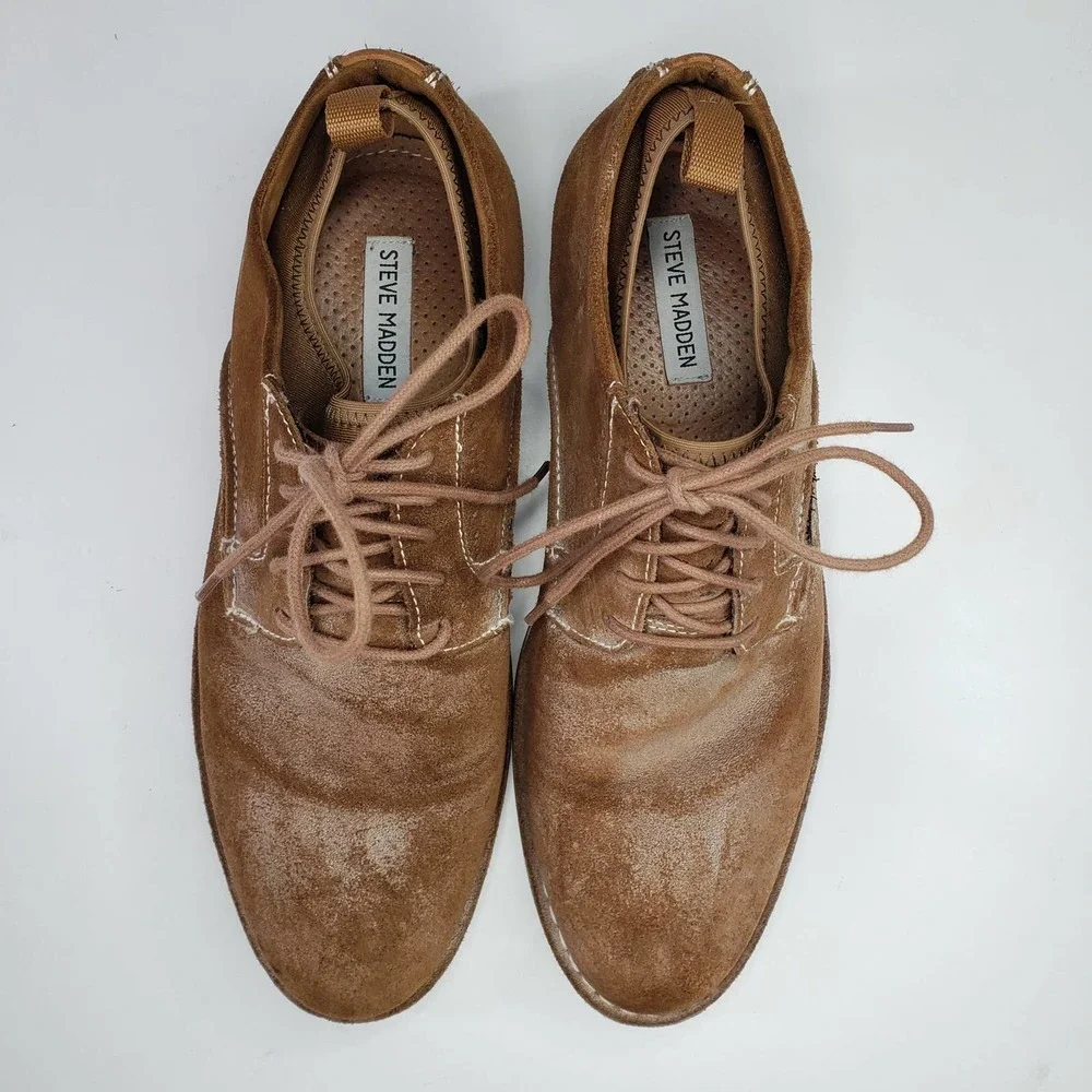 Steve Madden Stannis Brushed Suede Leather Oxford Men's 10‎ Tan